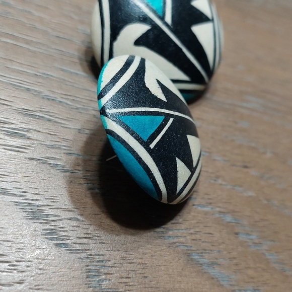 Round Tribal Earrings Post NEW - Picture 3 of 3